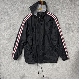 Vintage Y2K Lavon Jacket XL Hooded Windbreaker Full Zip Mesh Lined Striped